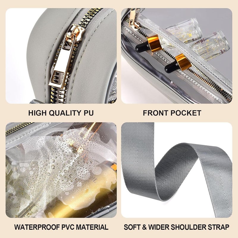 Fibrdoo Clear Bag Stadium Approved, Leather Clear Crossbody Purse Bag for Concerts Sports Events Festivals - Image 4